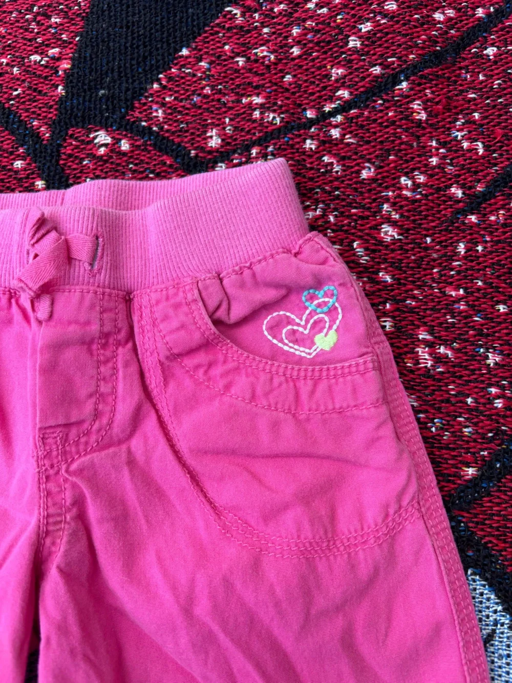 VINTAGE Y2K CIRCO PINK EMBROIDERED HEART PANTS GIRLS SIZE 24 MONTHS
